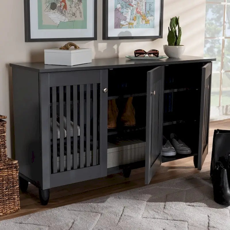 Shoe Storage Cabinet with Ventilated Doors