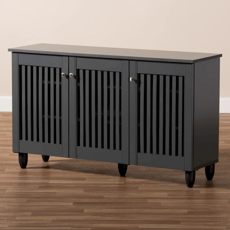 Shoe Storage Cabinet with Ventilated Doors