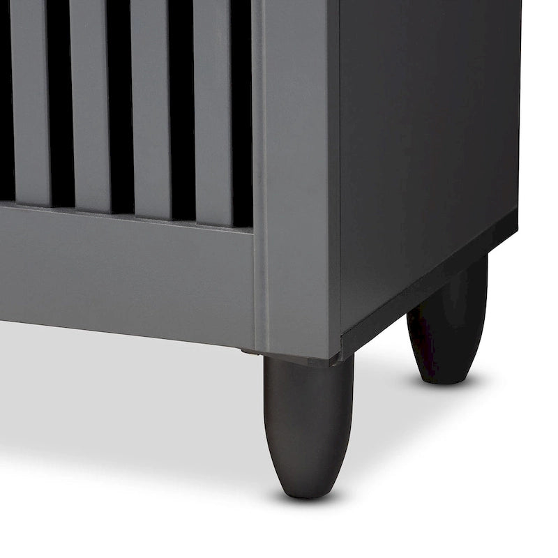 Contemporary Dark Grey Shoe Storage Cabinet