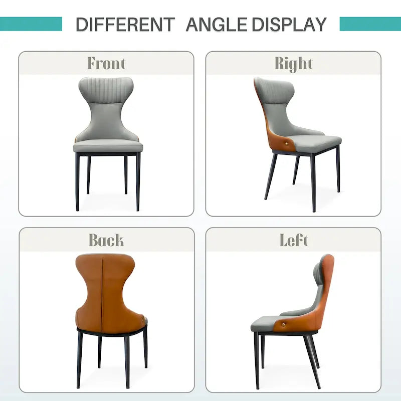 Moderne Wingback-Esszimmerstühle, Akzentstuhl, armloser Stuhl mit getufteter Rückenlehne (2er-Set) – N/A