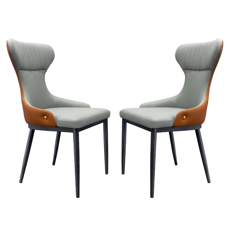 Moderne Wingback-Esszimmerstühle, Akzentstuhl, armloser Stuhl mit getufteter Rückenlehne (2er-Set) – N/A