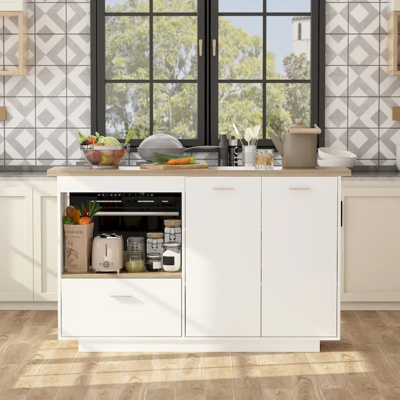 Sideboard Kitchen Island Storage Cabinet Extendable Table Bar Table