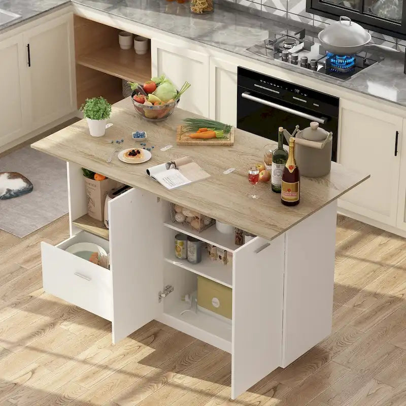 Sideboard Kitchen Island Storage Cabinet Extendable Table Bar Table