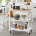 Rolling Kitchen Cart with Rubberwood Top