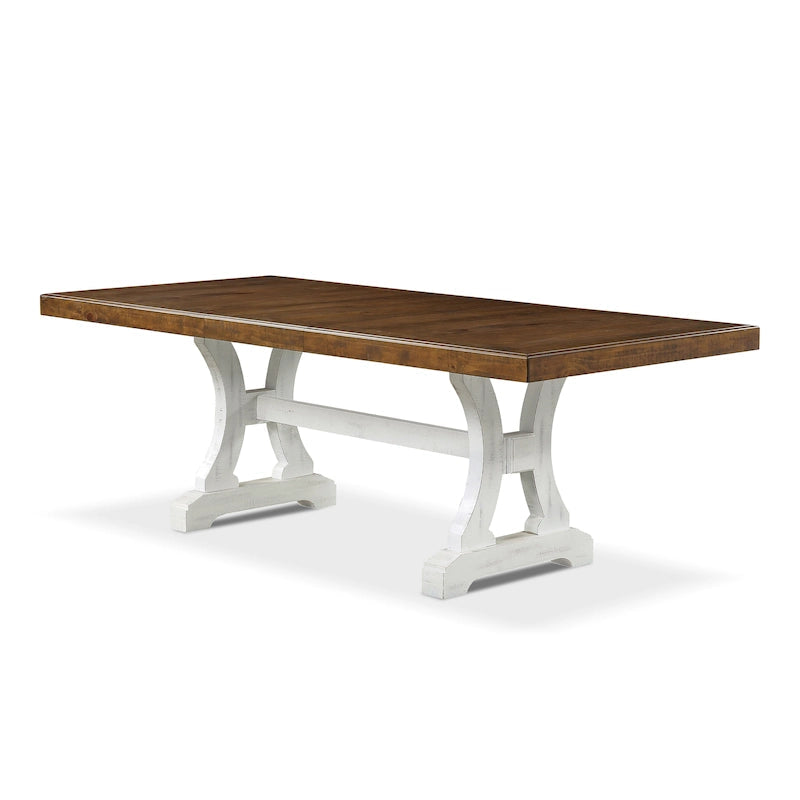 White 86-inch Wood Expandable Dining Table