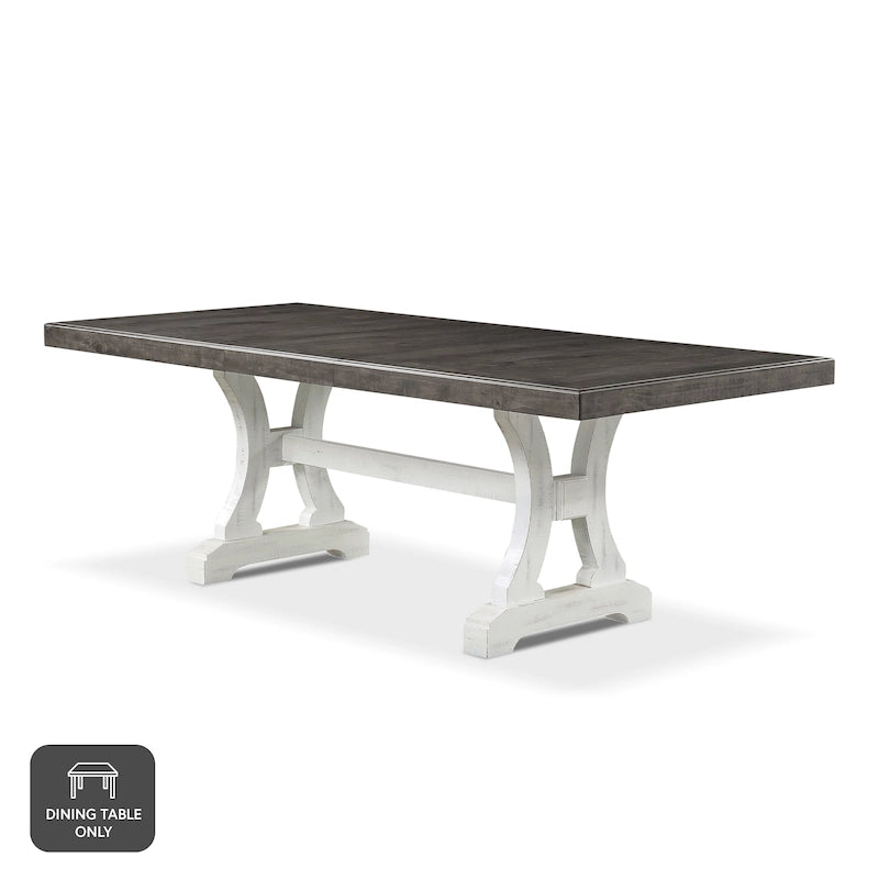 White 86-inch Wood Expandable Dining Table