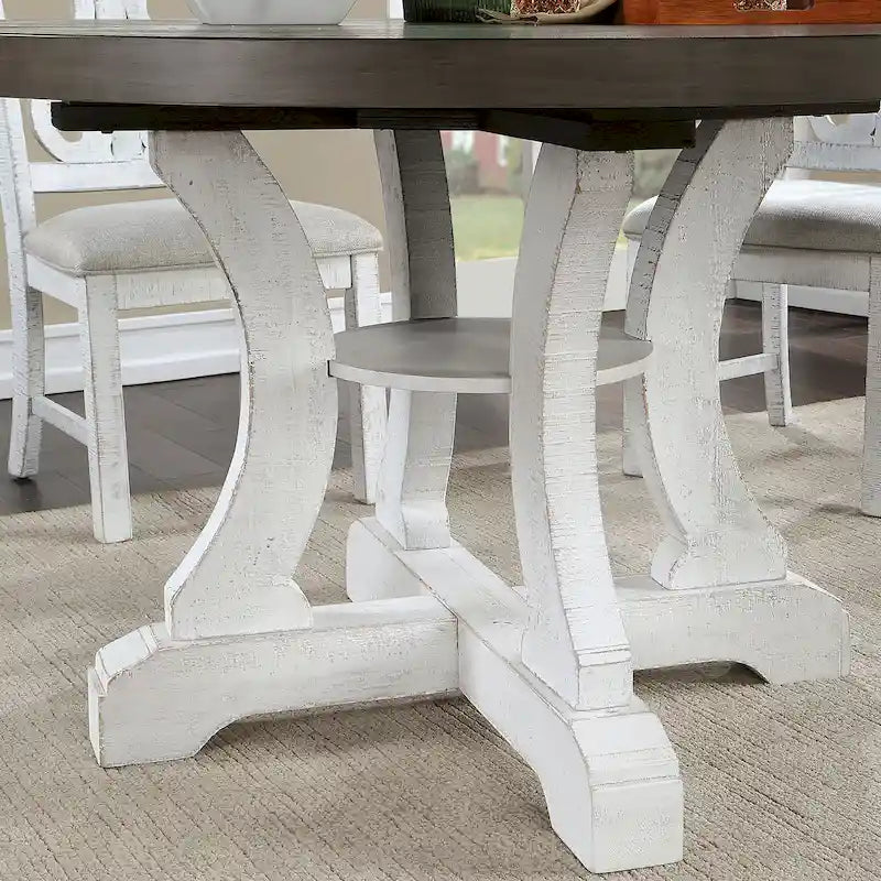 Farmhouse 54-inch Round Wood Dining Table