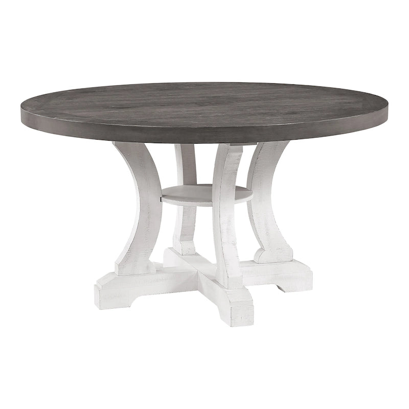Farmhouse 54-inch Round Wood Dining Table