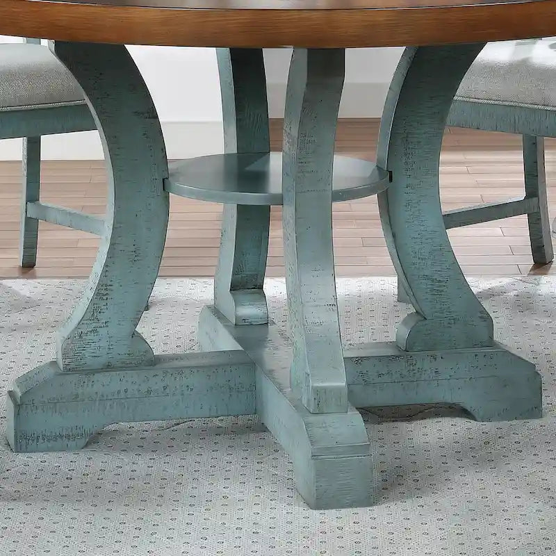 Farmhouse 54-inch Round Wood Dining Table