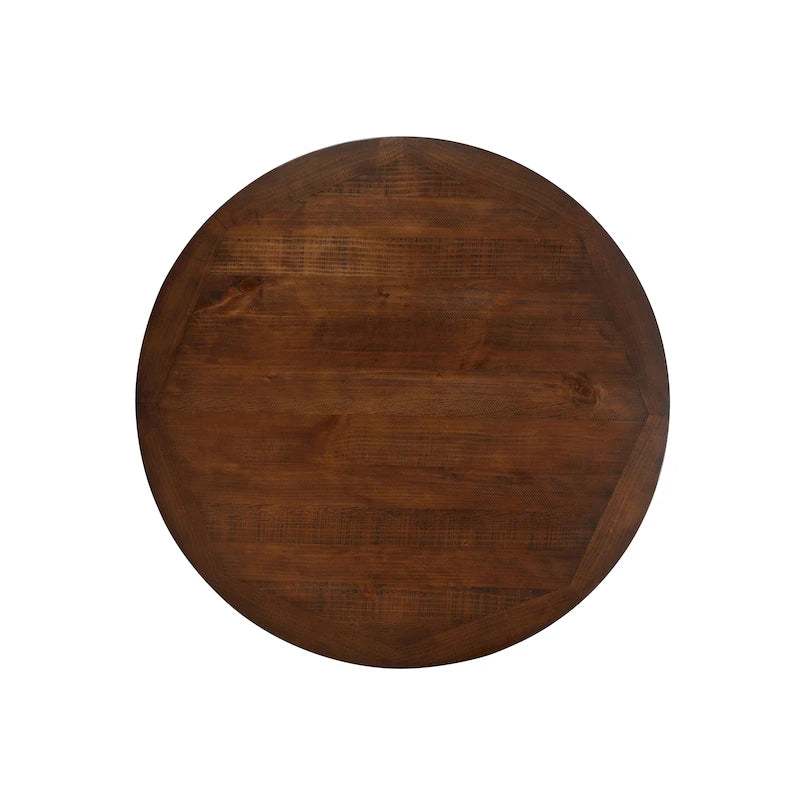 Farmhouse 54-inch Round Wood Dining Table