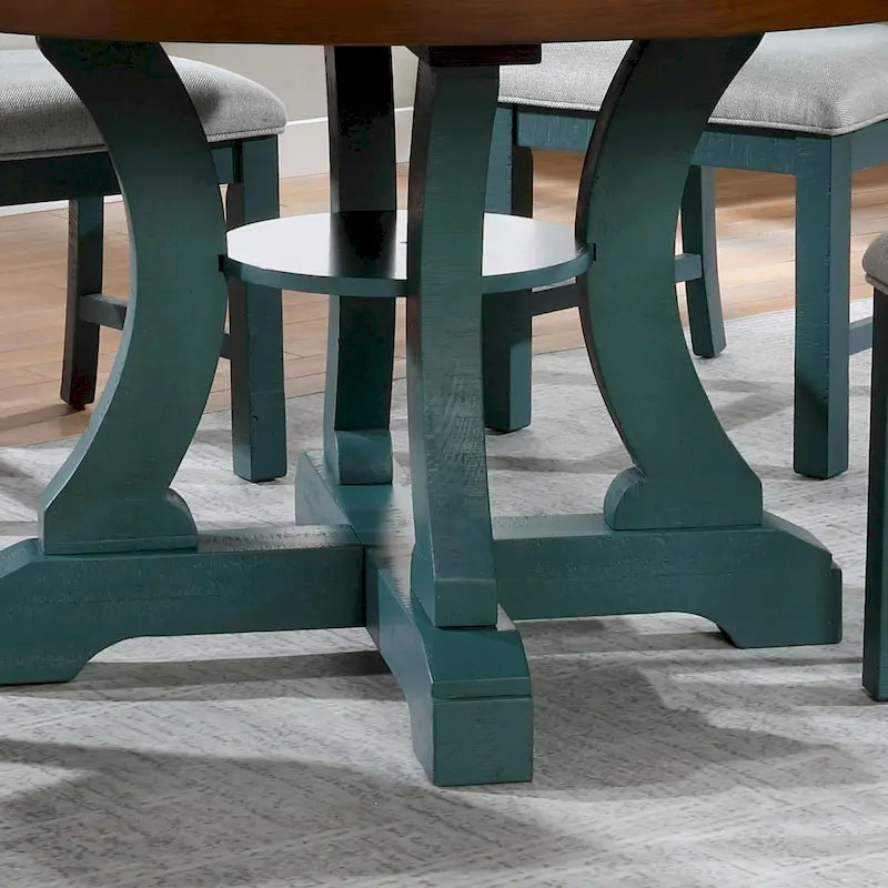 Farmhouse 54-inch Round Wood Dining Table