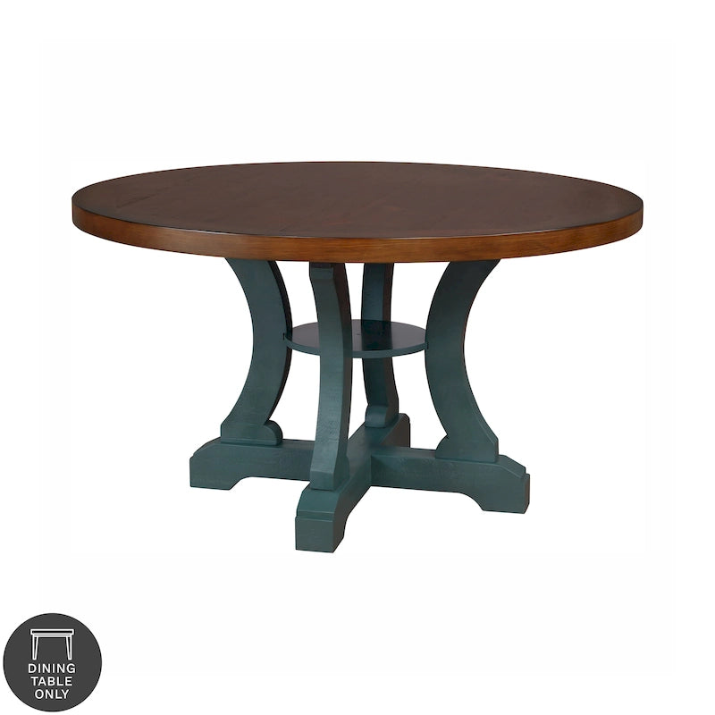 Farmhouse 54-inch Round Wood Dining Table