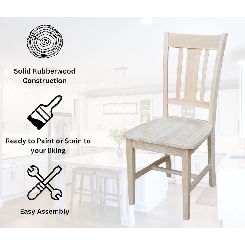 Solid Wood Splatback Dining Chairs, Set of 2