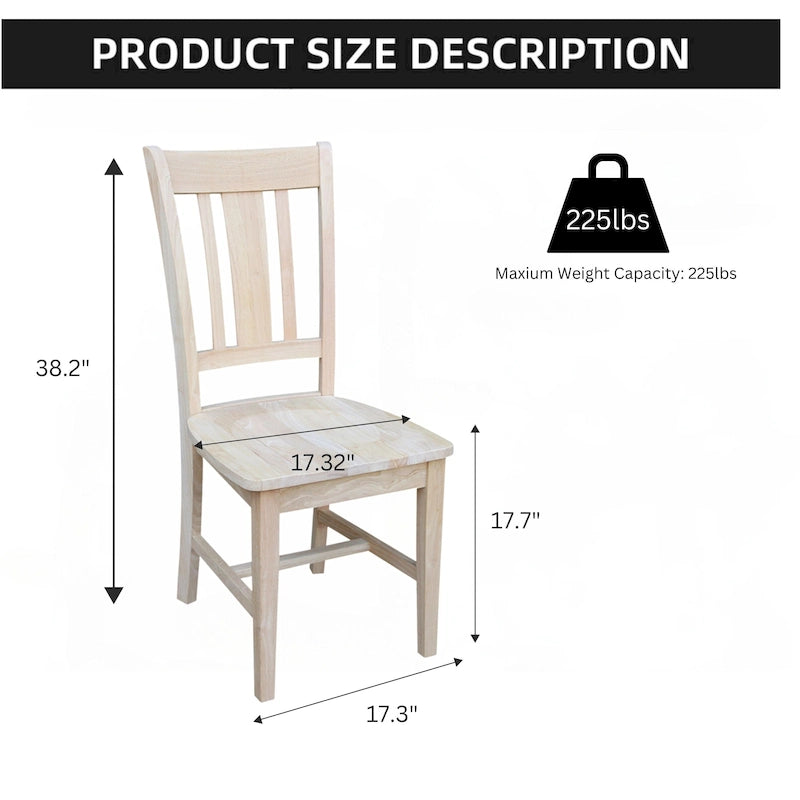Solid Wood Splatback Dining Chairs, Set of 2