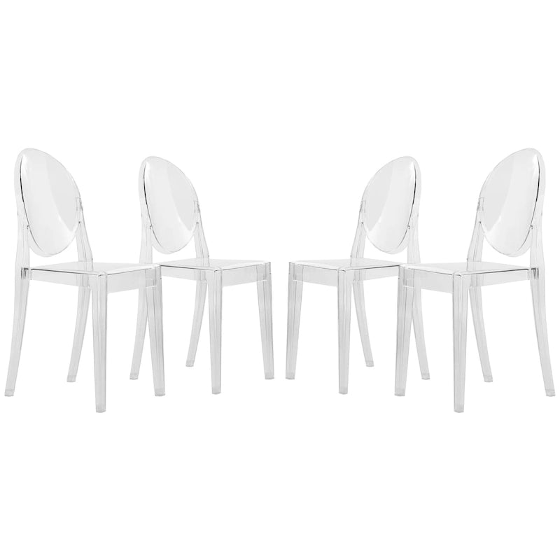 Acrylic Dining Chair Modern Transparent Stackable Side Chair No Assembly