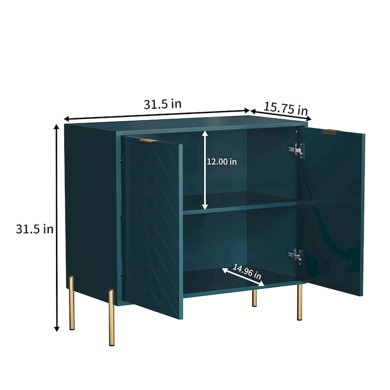 2-Door Storage Media Accent Buffet Sideboard