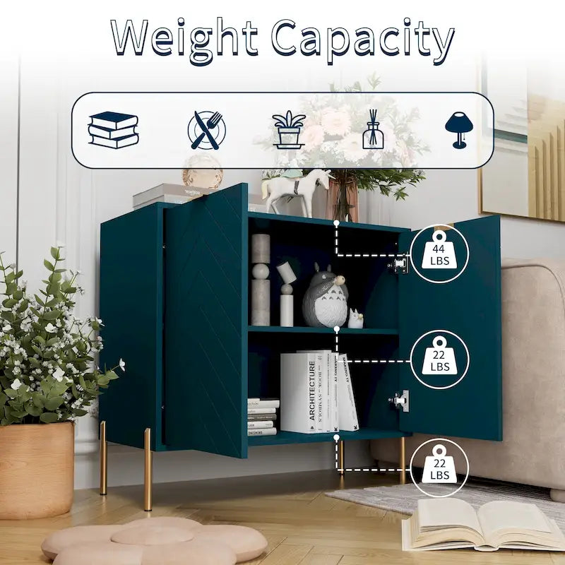 2-Door Storage Media Accent Buffet Sideboard