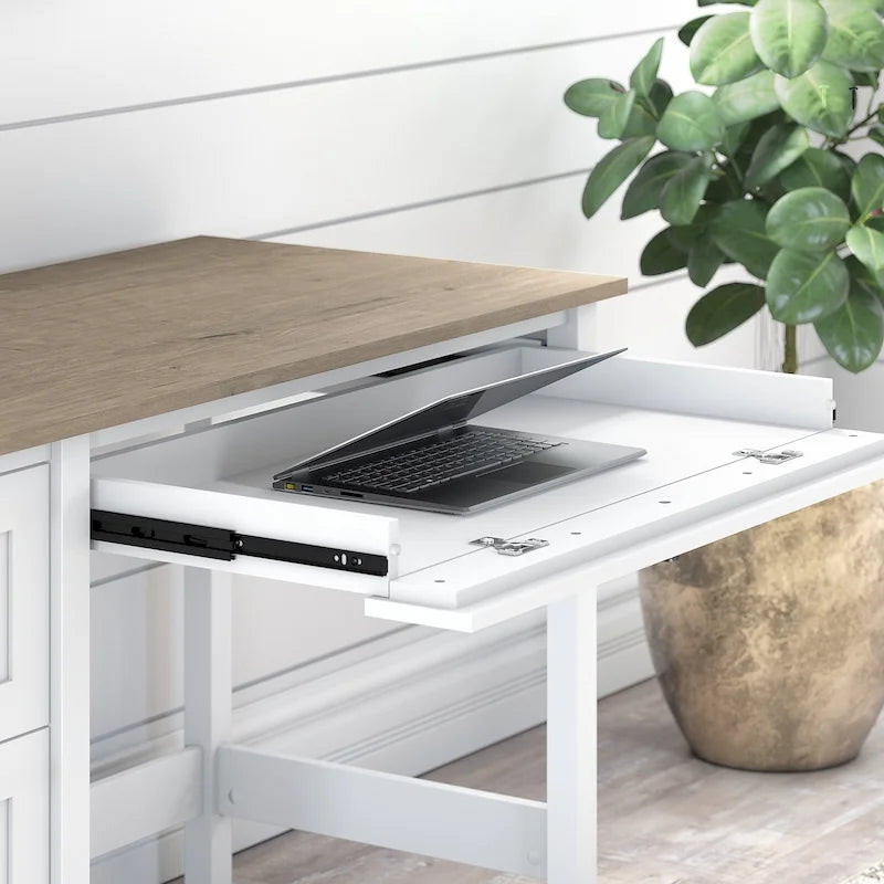 Computerschreibtisch im Landhausstil, 54W, mit Schubladen und Aktenablage