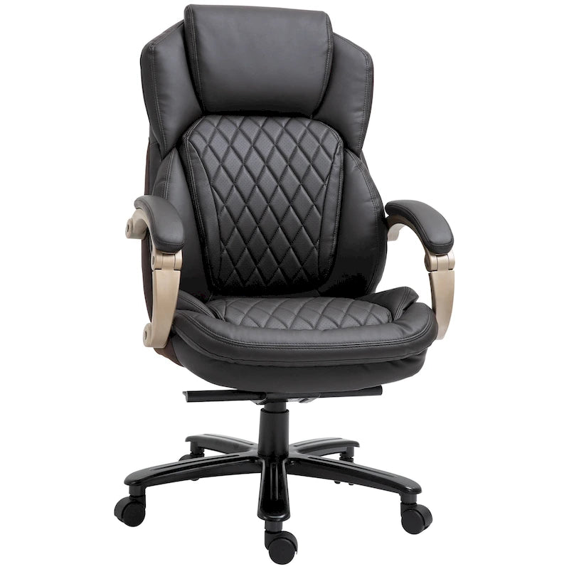 Belastbarer Bürostuhl bis 350 lbs, Netzstoff und Kunstleder, ergonomische Wippfunktion, höhenverstellbar mit Rollen