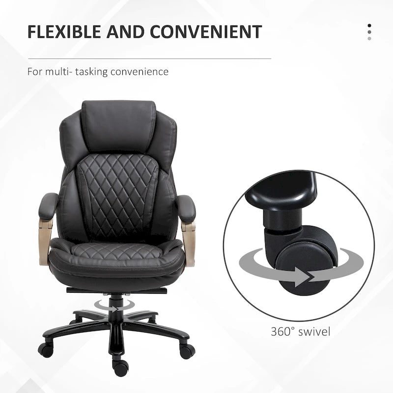 Belastbarer Bürostuhl bis 350 lbs, Netzstoff und Kunstleder, ergonomische Wippfunktion, höhenverstellbar mit Rollen