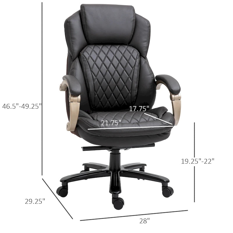 Belastbarer Bürostuhl bis 350 lbs, Netzstoff und Kunstleder, ergonomische Wippfunktion, höhenverstellbar mit Rollen