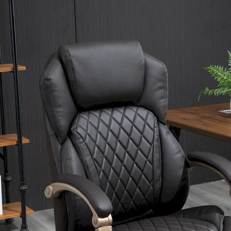 Belastbarer Bürostuhl bis 350 lbs, Netzstoff und Kunstleder, ergonomische Wippfunktion, höhenverstellbar mit Rollen