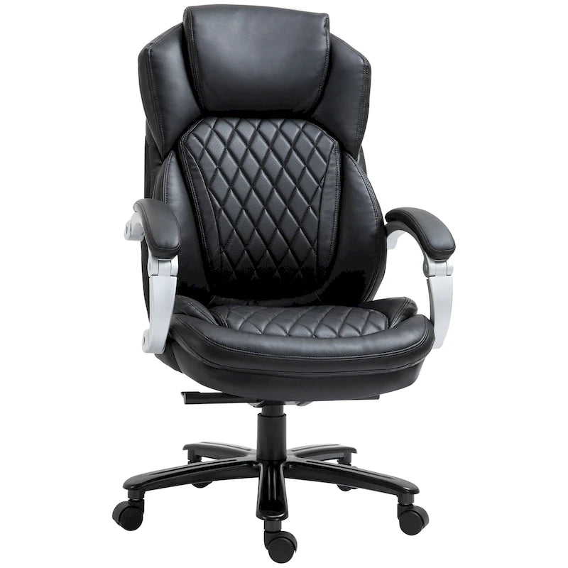 Belastbarer Bürostuhl bis 350 lbs, Netzstoff und Kunstleder, ergonomische Wippfunktion, höhenverstellbar mit Rollen