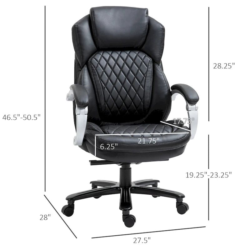 Belastbarer Bürostuhl bis 350 lbs, Netzstoff und Kunstleder, ergonomische Wippfunktion, höhenverstellbar mit Rollen