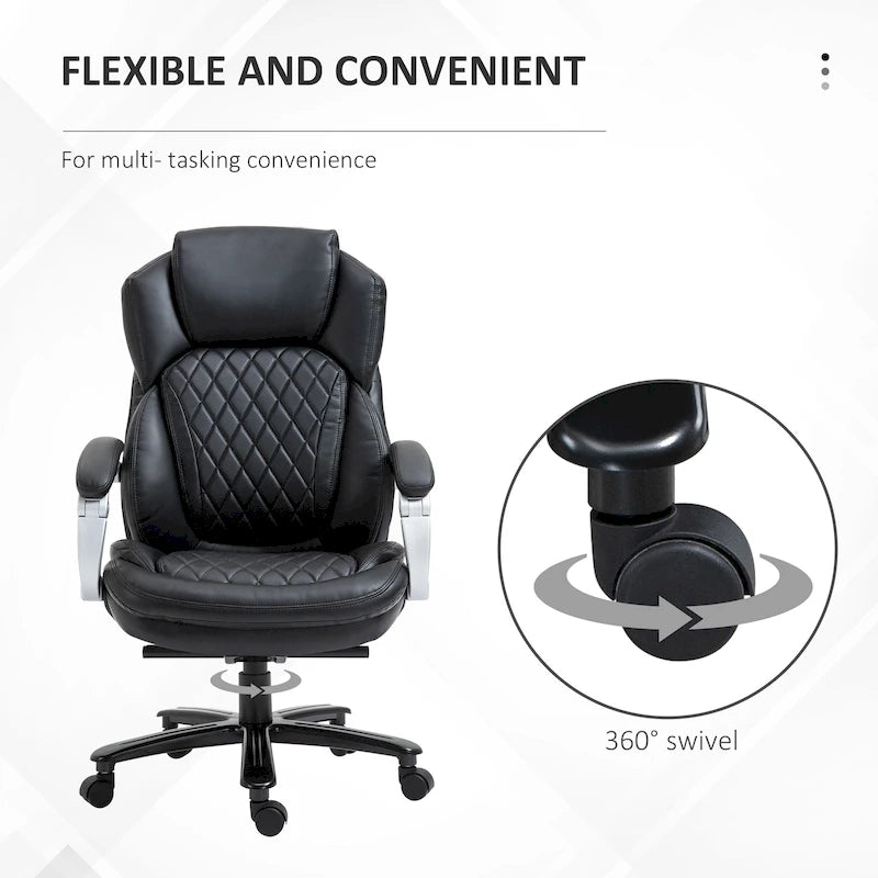 Belastbarer Bürostuhl bis 350 lbs, Netzstoff und Kunstleder, ergonomische Wippfunktion, höhenverstellbar mit Rollen