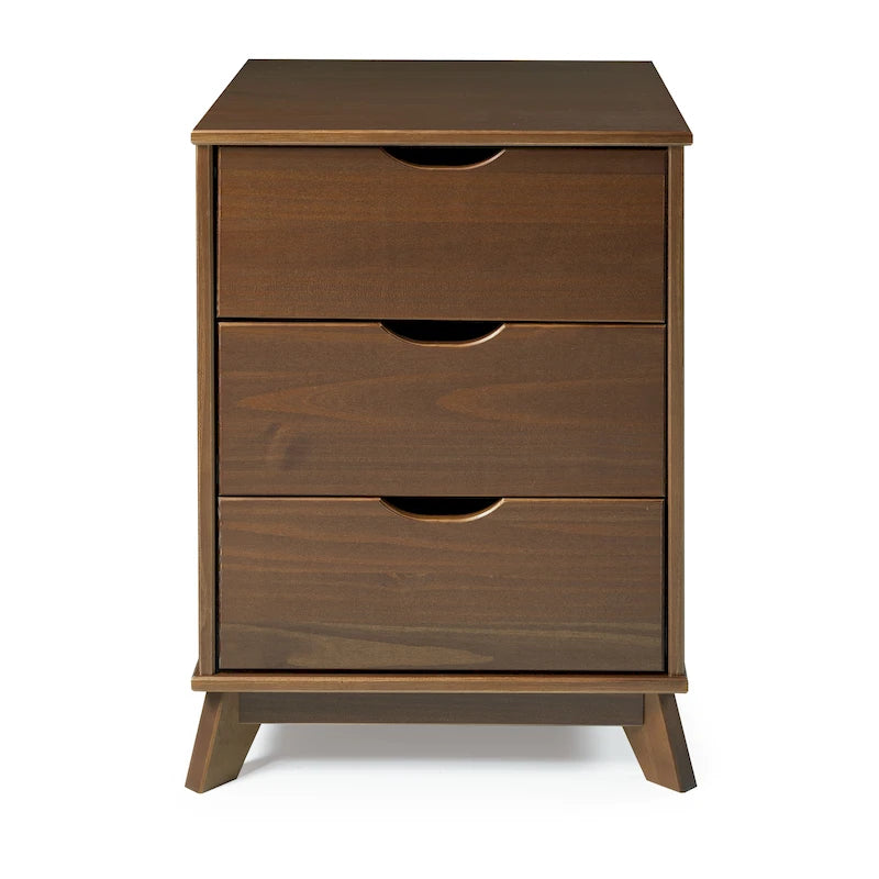 Solid Pine Wood 3-Drawer Nightstand