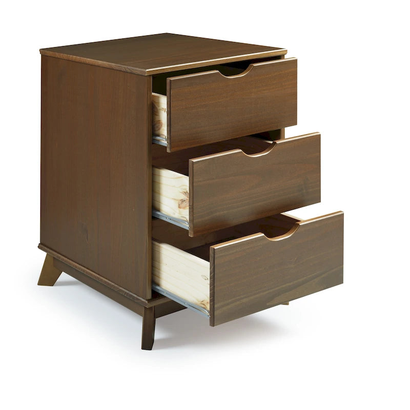Solid Pine Wood 3-Drawer Nightstand