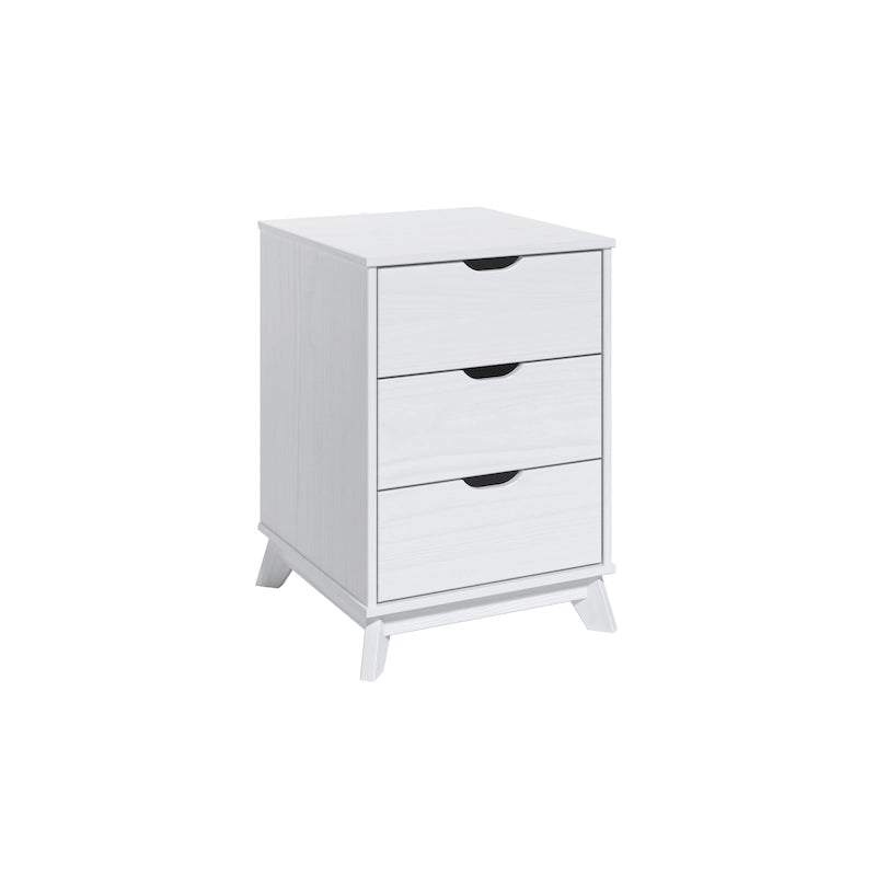 Solid Pine Wood 3-Drawer Nightstand