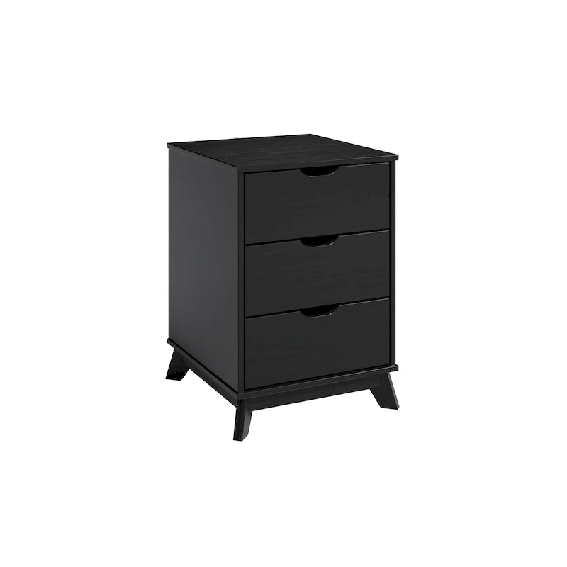 Solid Pine Wood 3-Drawer Nightstand