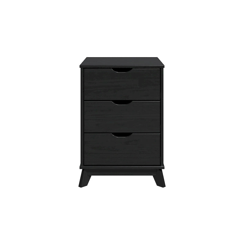 Solid Pine Wood 3-Drawer Nightstand