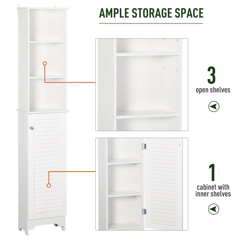 Freestanding Bathroom Storage Cabinet Organizer Tower