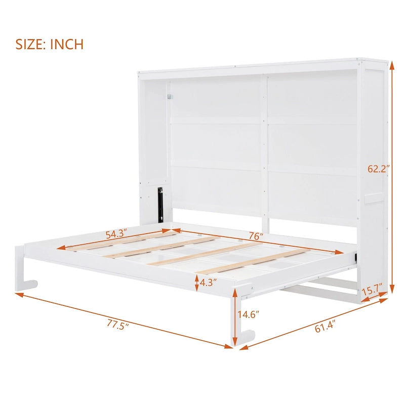 Full Size Murphy Bed Wall Bed,Gray