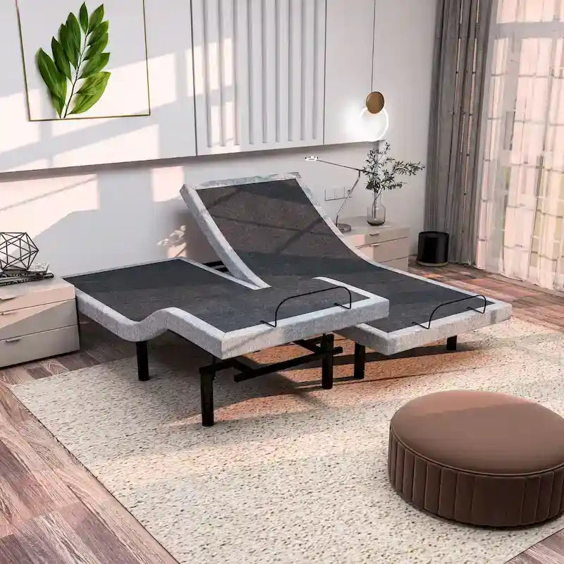 Adjustable Bed Base with Dual Massage - USB, Under Bed Light, Zero Gravity, App Control, Head and Foot Incline