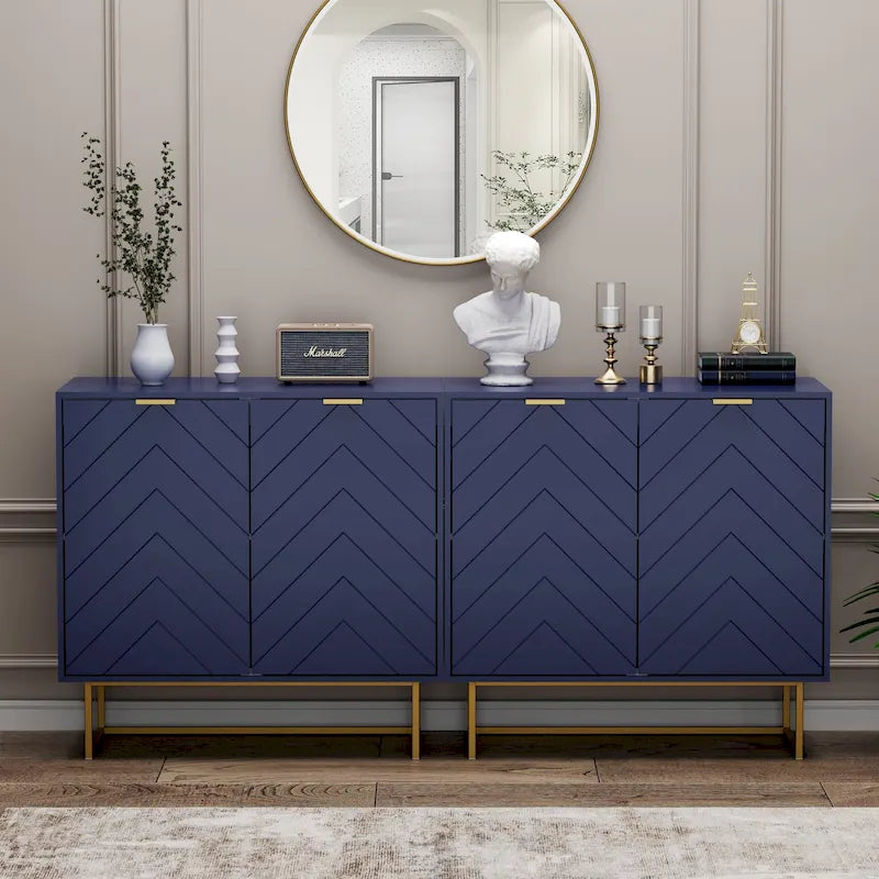 Double Sideboard Buffet Cabinet with Storage Adjustable Shelf