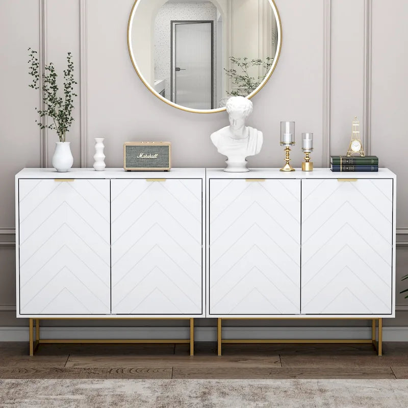 Double Sideboard Buffet Cabinet with Storage Adjustable Shelf