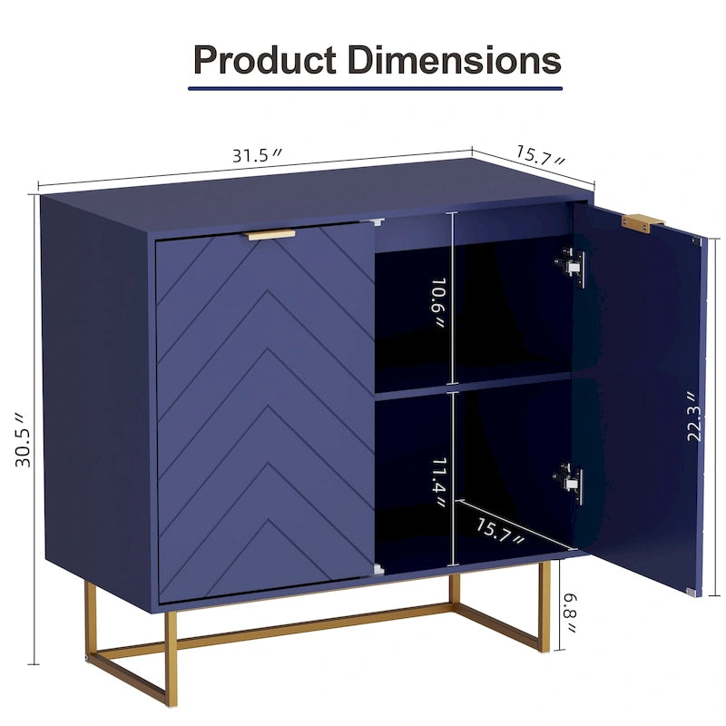 Double Sideboard Buffet Cabinet with Storage Adjustable Shelf