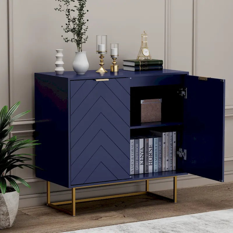 Double Sideboard Buffet Cabinet with Storage Adjustable Shelf