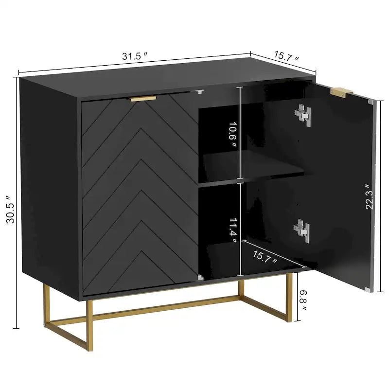 Double Sideboard Buffet Cabinet with Storage Adjustable Shelf