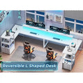 51in Computer Office Desk Storage Shelves Drawer Power Outlets