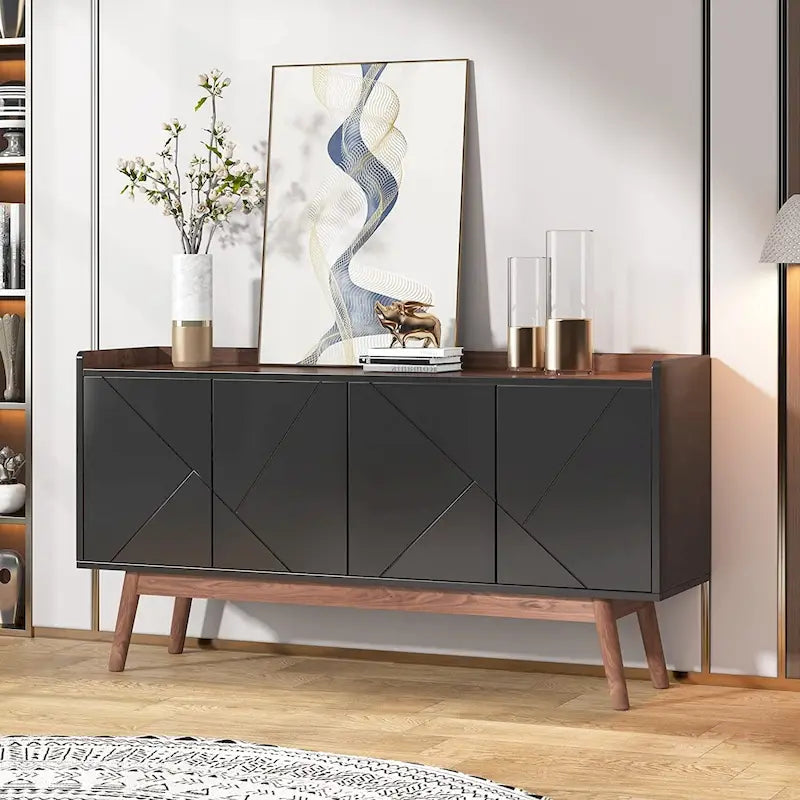 55-Zoll-Küchen-Sideboard mit Stauraum, Kaffeebar-Schrank mit Türen – N/A