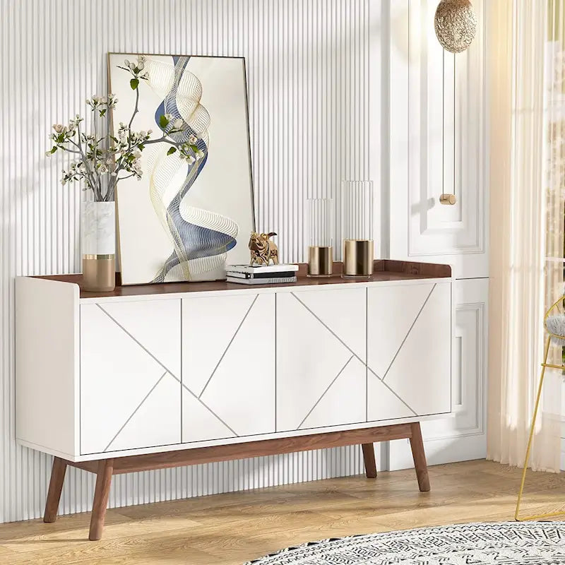 55-Zoll-Küchen-Sideboard mit Stauraum, Kaffeebar-Schrank mit Türen – N/A