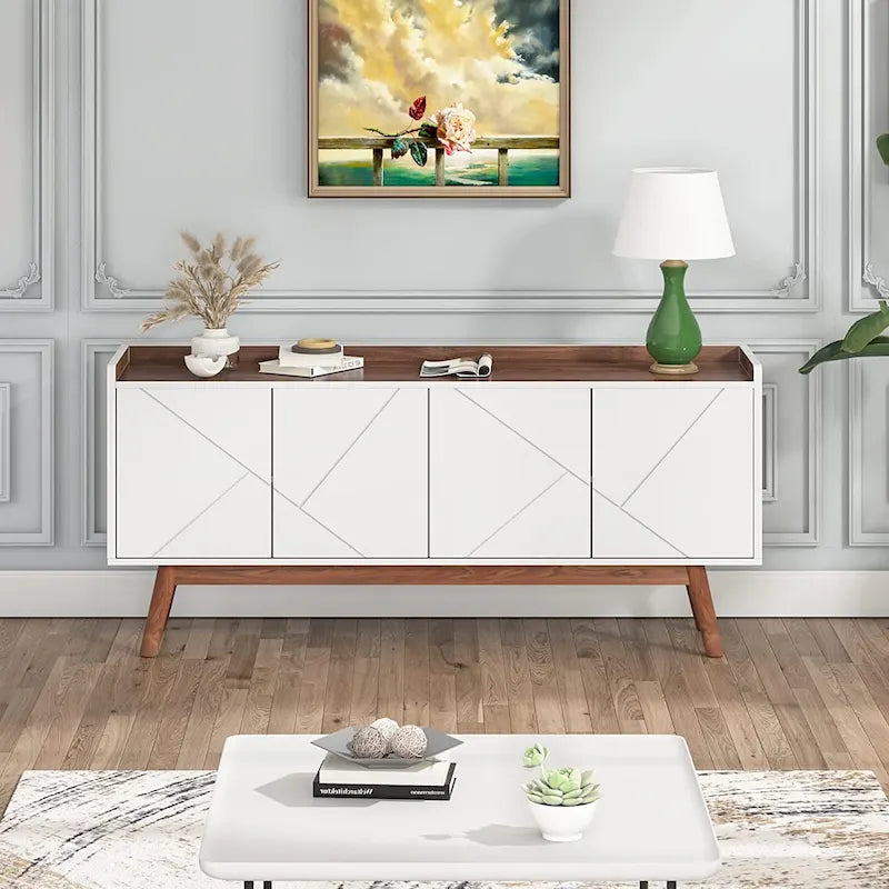55-Zoll-Küchen-Sideboard mit Stauraum, Kaffeebar-Schrank mit Türen – N/A