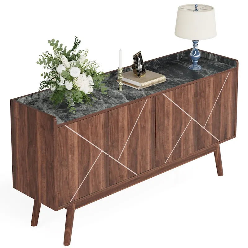 55-Zoll-Küchen-Sideboard mit Stauraum, Kaffeebar-Schrank mit Türen – N/A