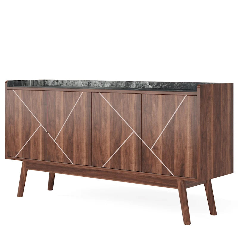 55-Zoll-Küchen-Sideboard mit Stauraum, Kaffeebar-Schrank mit Türen – N/A