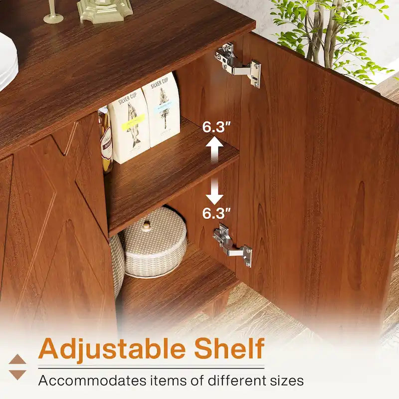 55-Zoll-Sideboard mit Stauraum für Küche und Esszimmer