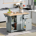 Mobile Kitchen Island with Storage, Adjustable Shelves, Wheels